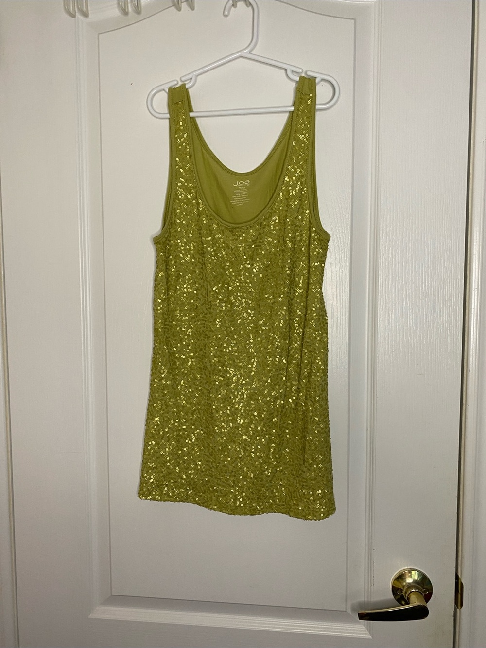 Joe Fresh Olive Sequin Scoop Neck Tank